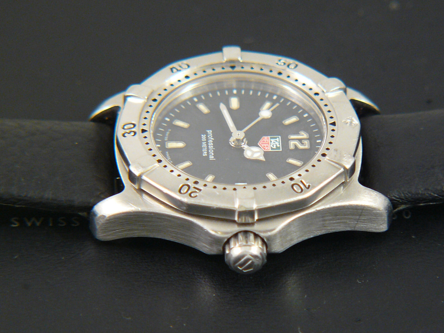 TAG Heuer 2000 Professional Ladies WK1312 black dial on a black Speidel band EU