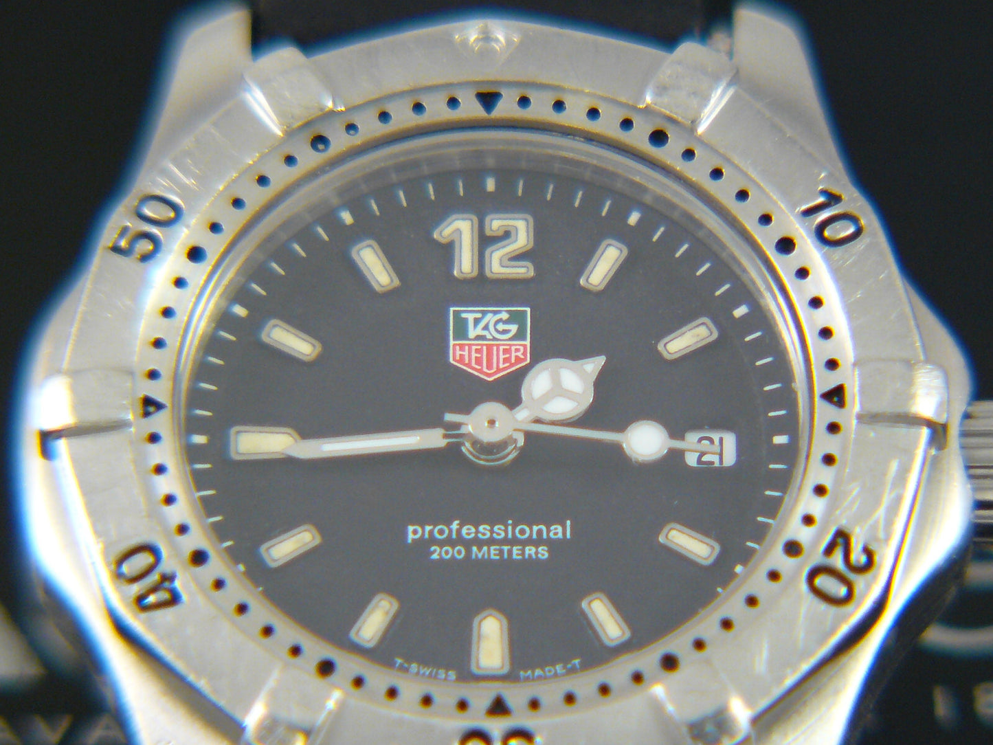 TAG Heuer 2000 Professional Ladies WK1312 black dial on a black Speidel band EU