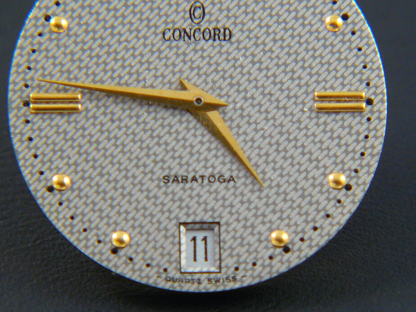 Concord Saratoga Silver-Gold dial, hands, date, incompl. ETA mov. 255.121 parts