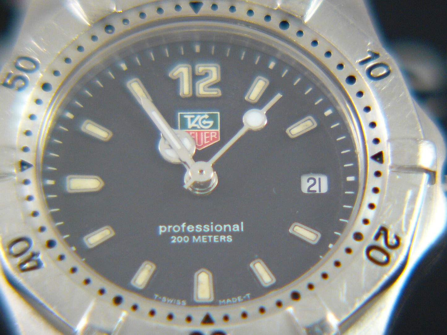 TAG Heuer 2000 Professional Ladies WK1312 black dial on a black Speidel band EU