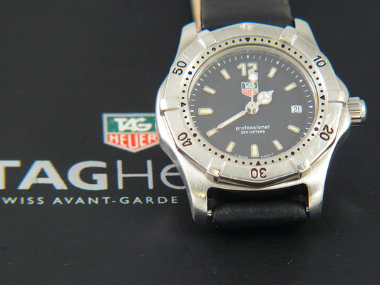 TAG Heuer 2000 Professional Ladies WK1312 black dial on a black Speidel band EU