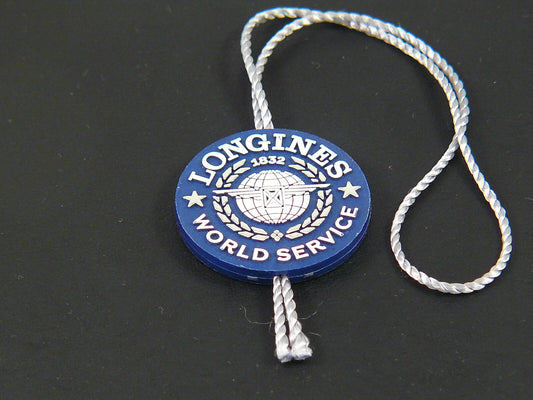 Longines tag label etiquette World Service 5-year warranty blue collector's item