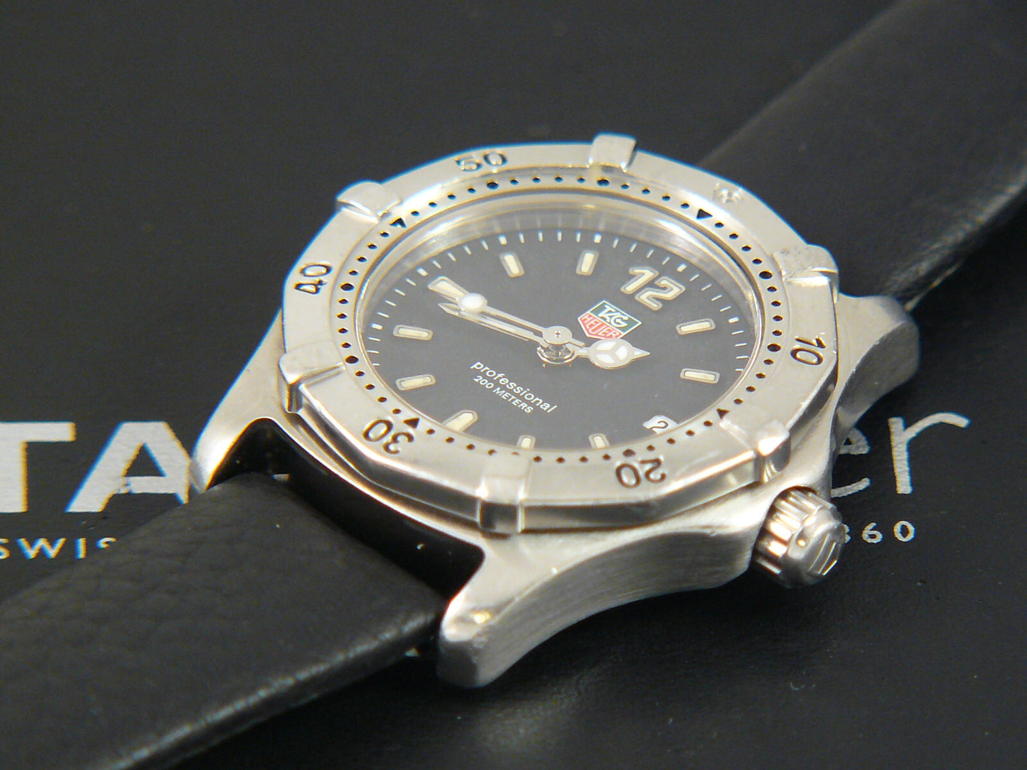 TAG Heuer 2000 Professional Ladies WK1312 black dial on a black Speidel band EU